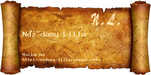 Nádasy Lilla névjegykártya